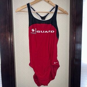 Nike Women's Guard Varsity Red Swimsuit Power Back Tank Swimwear Sz: 10 (36)